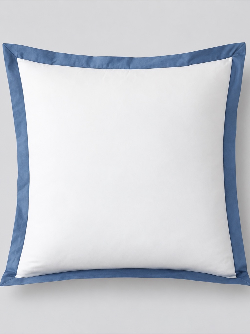 The Company Store Euro Sham 26x26 Slate Blue White 100% Cotton Luxury Bedding NW